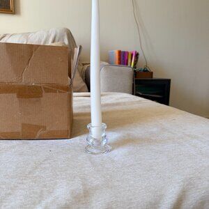 Set of 18 Clear Glass Taper Candle Holders - Weddings/Events